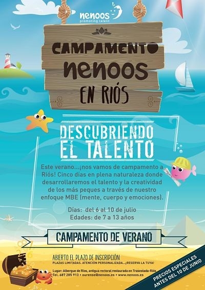 CAMPAMENTO NENOOS "Descubriendo el talento": Cartel campamento