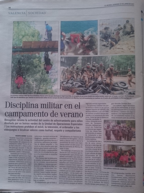 Campamento Juvenil de Orientación Militar "Tercios de Lezo": Prensa